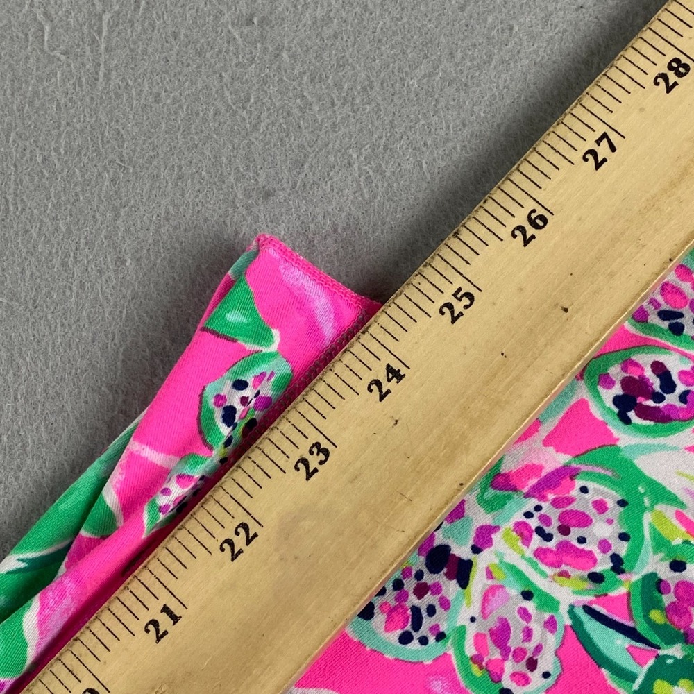 Lilly Pulitzer Luxletic S Low Rise Crop Leggings Hot Pink Floral Print Active - Picture 10 of 11